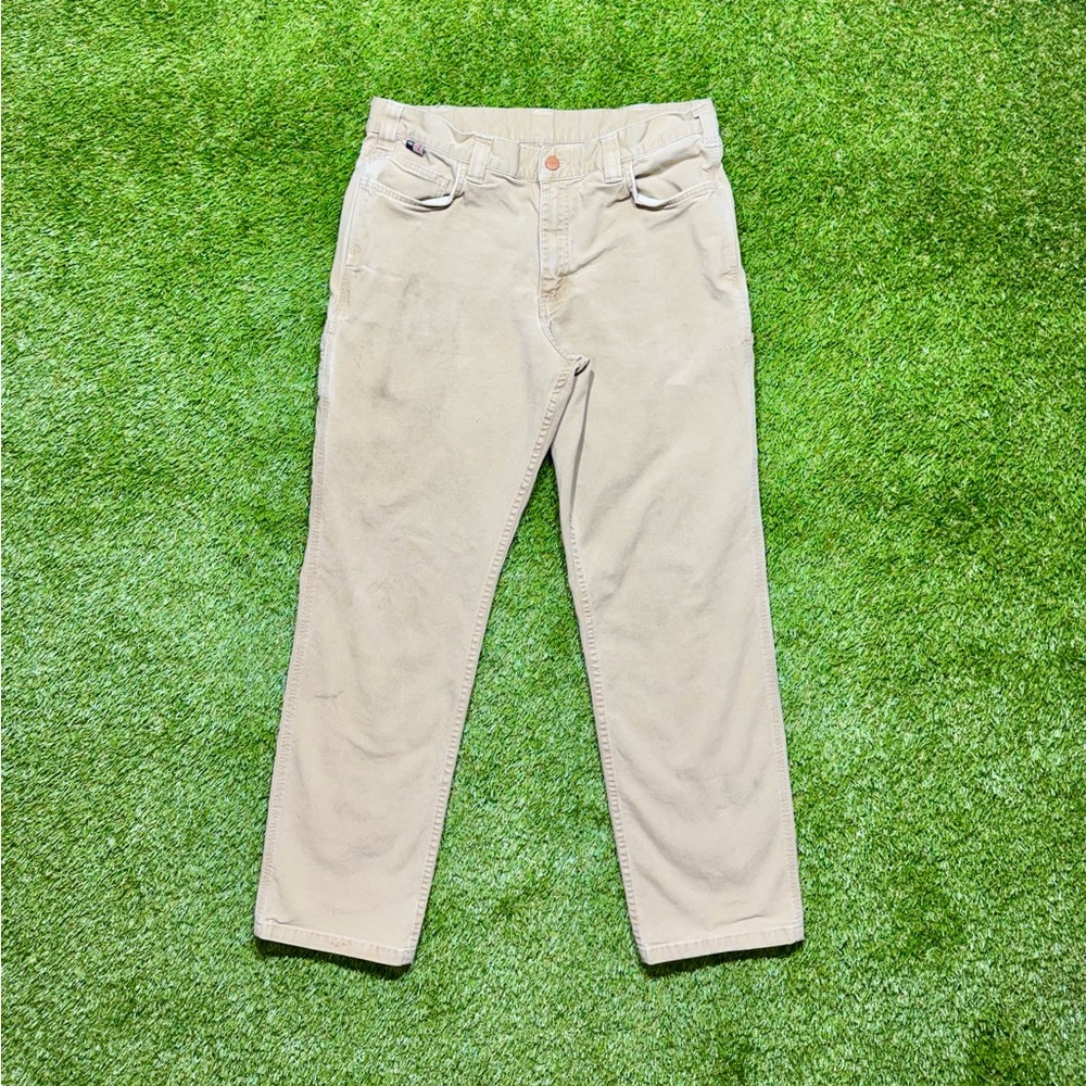 Carhartt FR Flame Resistant Relaxed Straight Khaki Pants Men’s Size 35x32
